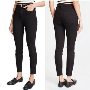 Frame Denim High Rise Cigarette Black Jeans